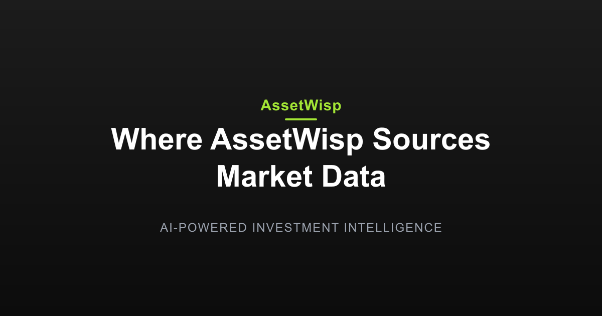 Where AssetWisp Sources Real-Time Market Data