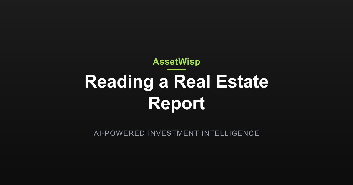 From Zip Code to Decision: Reading a Property Report